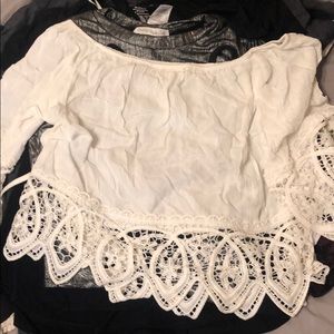 White off the shoulder lace